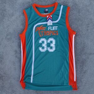 Flint Tropics Jersey Mens 2XL XXL Green Stitched Logo Semi Pro Movie Jackie Moon